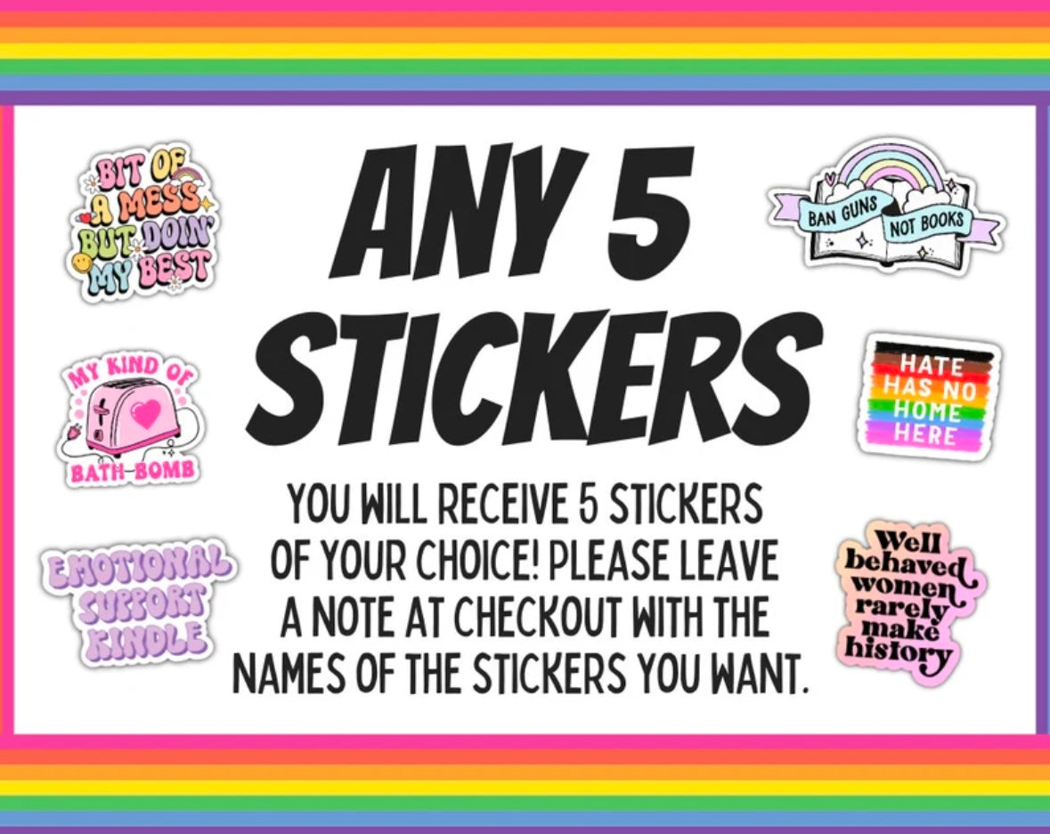 Mix and match sticker bundle - Any 5 stickers