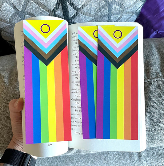 Progressive Pride flag bookmark