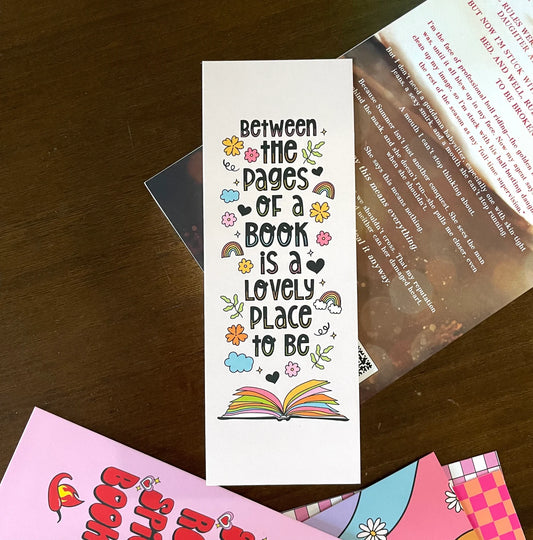 Between the pages of a book bookmark