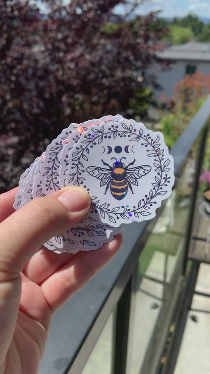 Bee holographic sticker