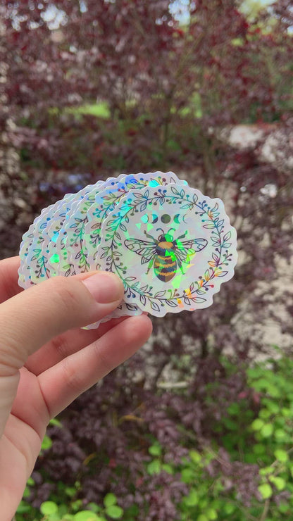 Bee holographic sticker