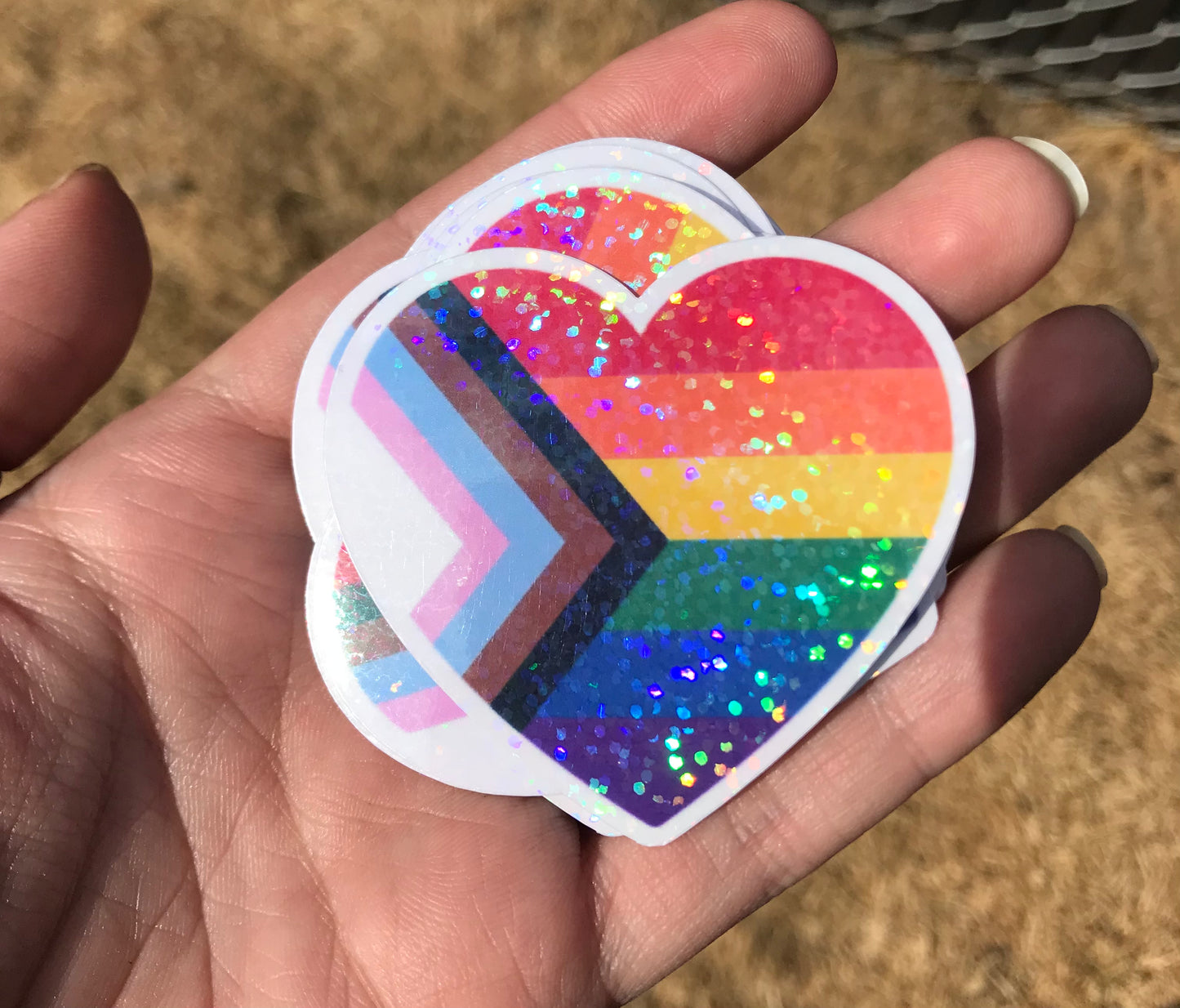 Inclusive pride heart (holographic)