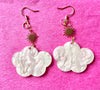 Glittery cloud earrings