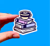 Books and coffee sticker