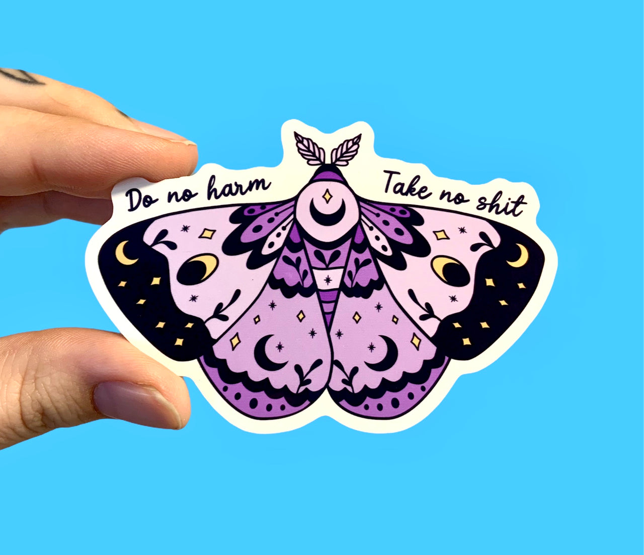 Do no harm take no shit moth (pack of 3 or 5 stickers)