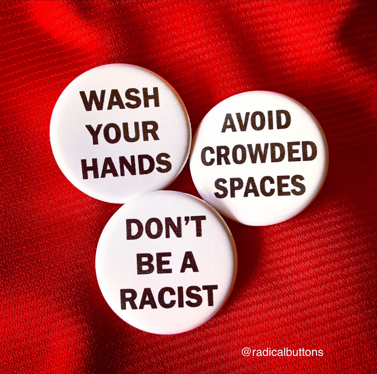 Coronavirus button set - Radical Buttons