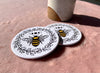 Bee and moon phases coaster set