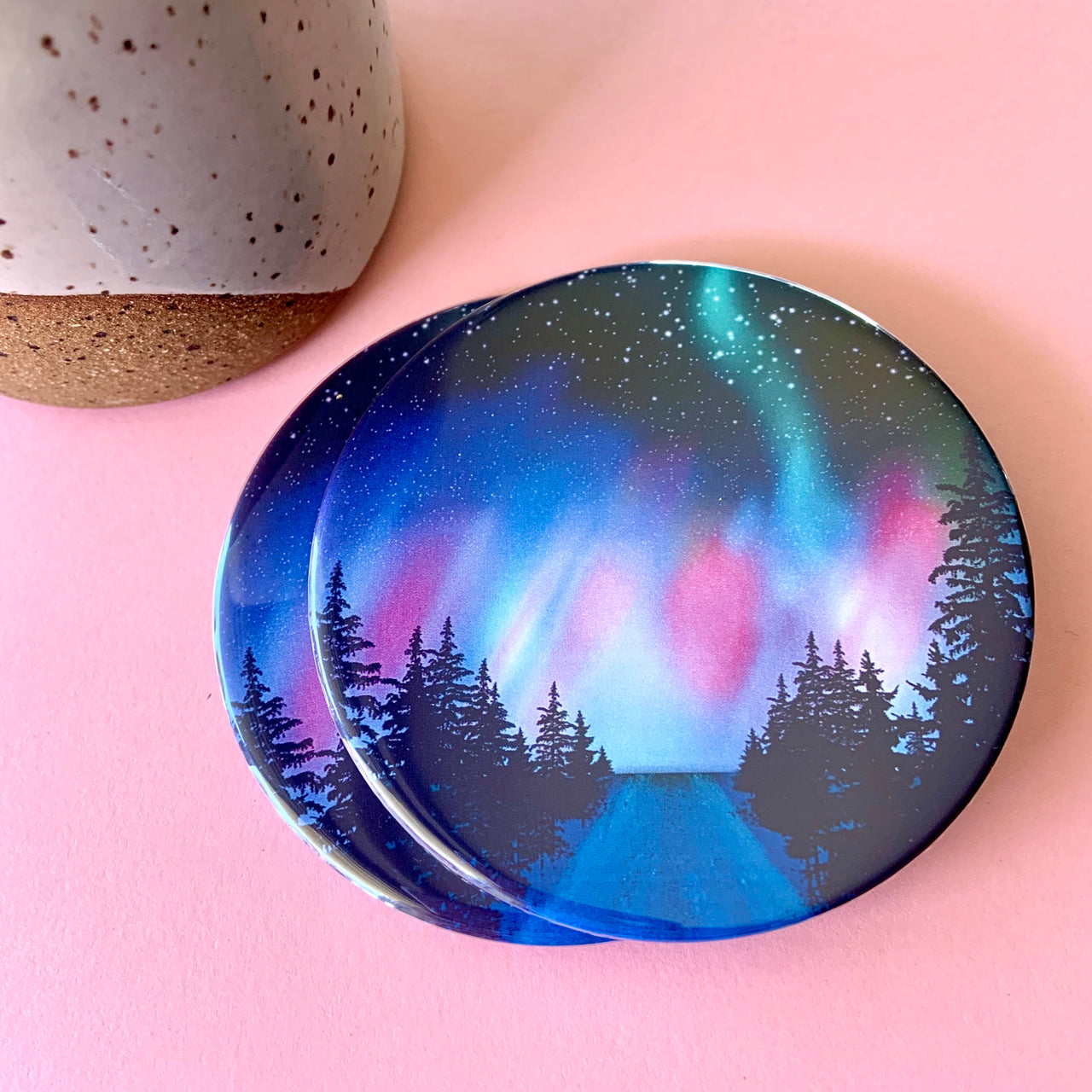 Northern lights coaster set