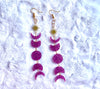 Moon phases glitter acrylic earrings