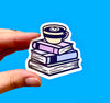Books and coffee sticker