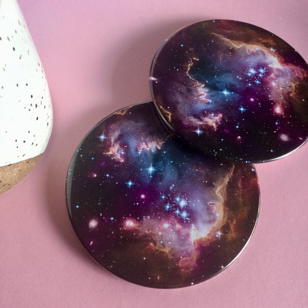 Galaxy coaster set / Galaxy drink coasters - Radical Buttons