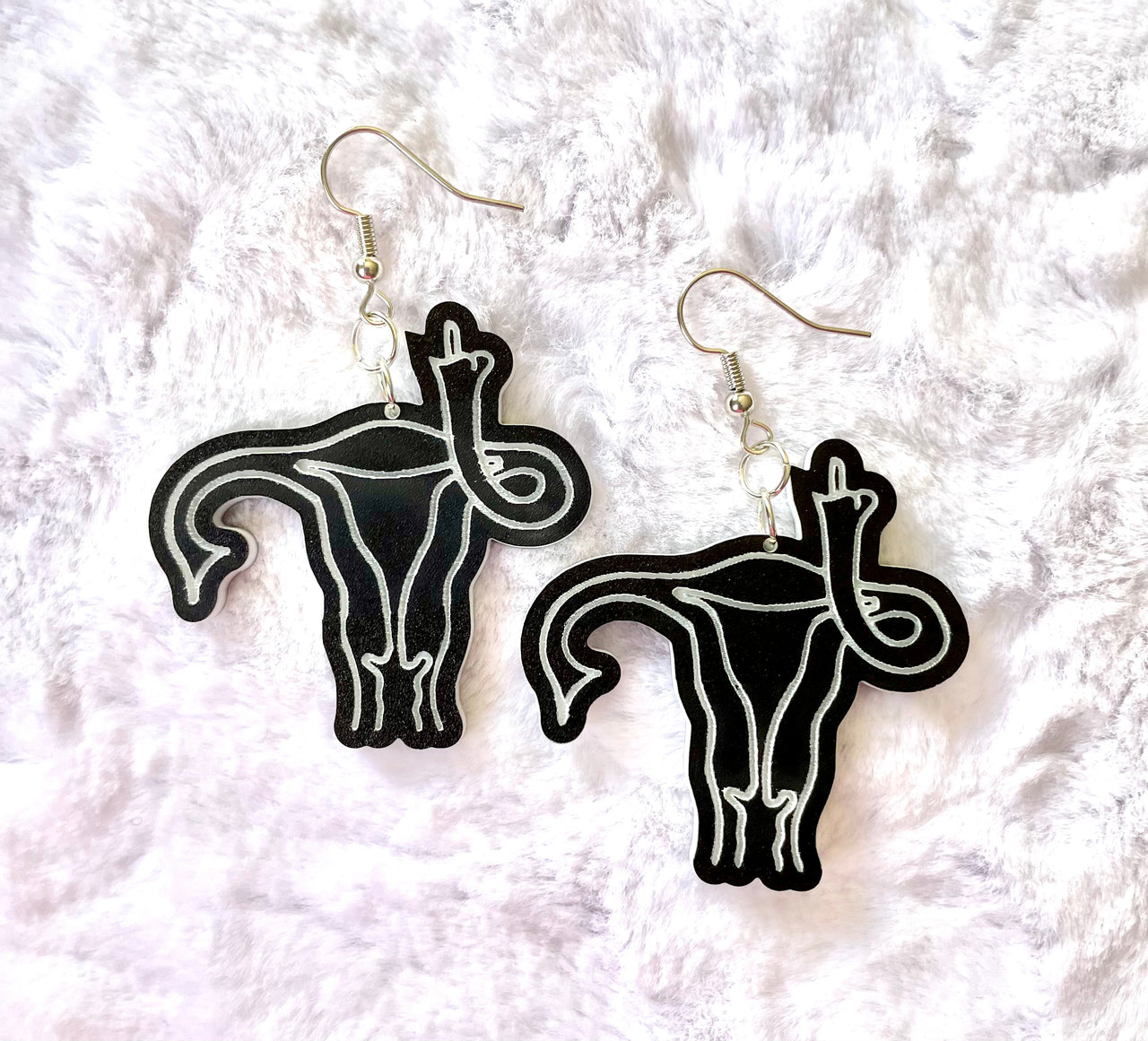 Angry uterus earrings