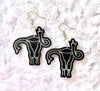 Angry uterus earrings