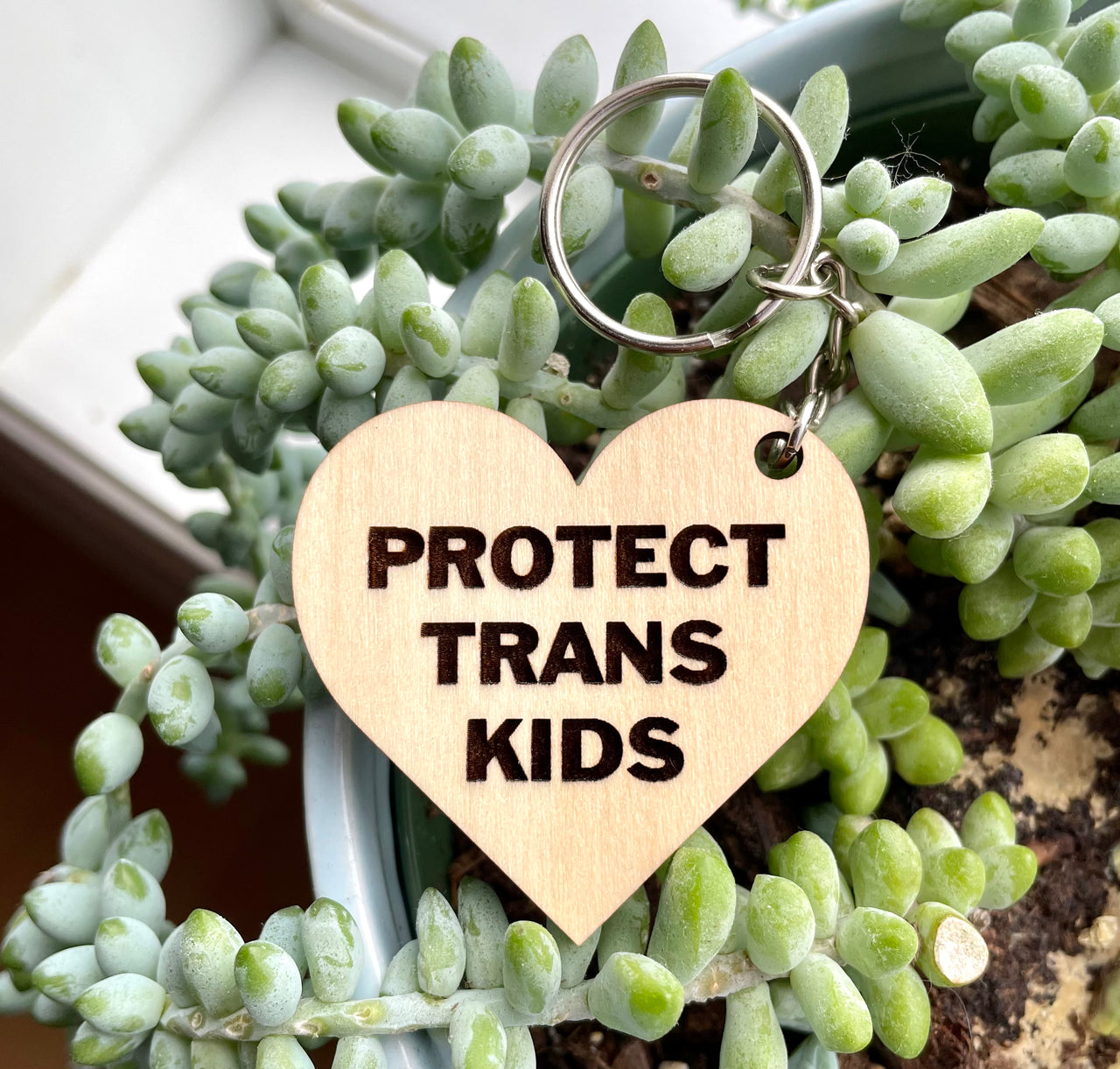 Protect trans kids keychain