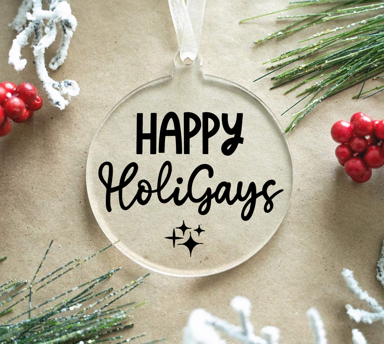 Happy Holigays tree ornament