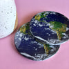 Earth coaster set / Earth drink coasters - Radical Buttons