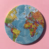 World map coaster set / World map drink coasters - Radical Buttons
