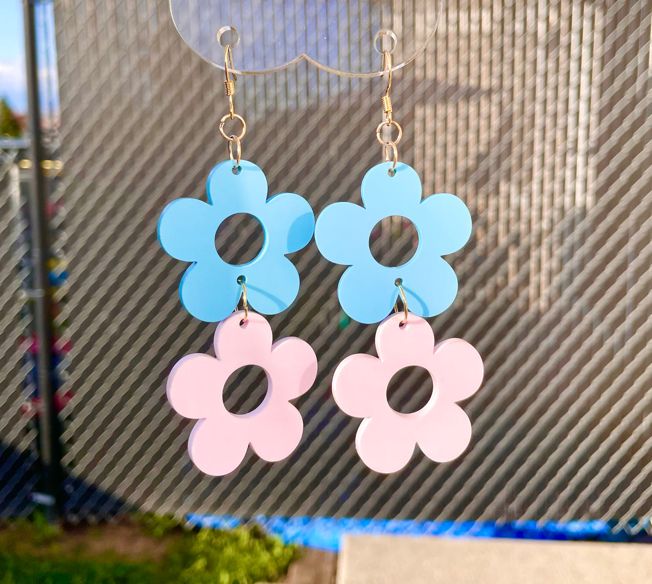 Pastel flower earrings
