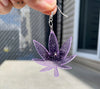 Weed leaf glitter earrings