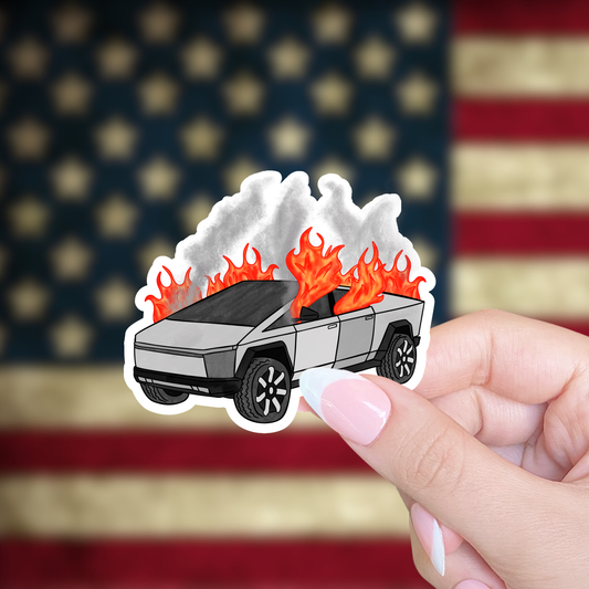 Cybertruck on fire