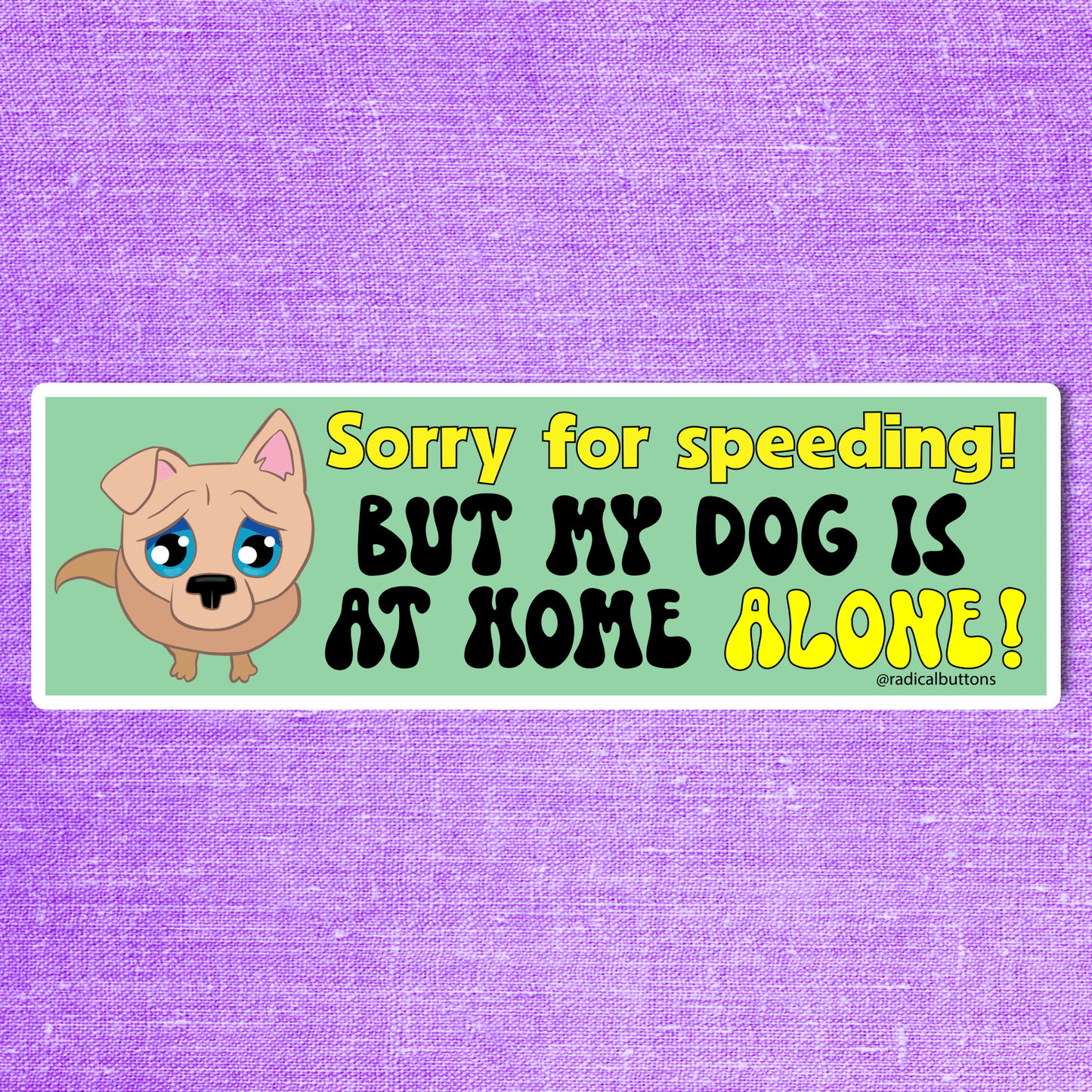 Sorry for speeding but my dog is at home alone bumper sticker