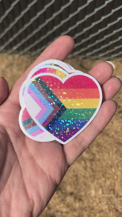 Inclusive pride heart (holographic)