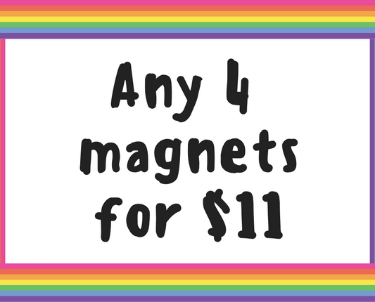Fridge magnet deal // Four 1.25 inch magnets - Radical Buttons