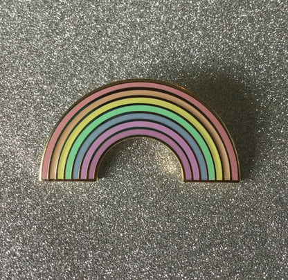 Pastel rainbow enamel pin - Radical Buttons