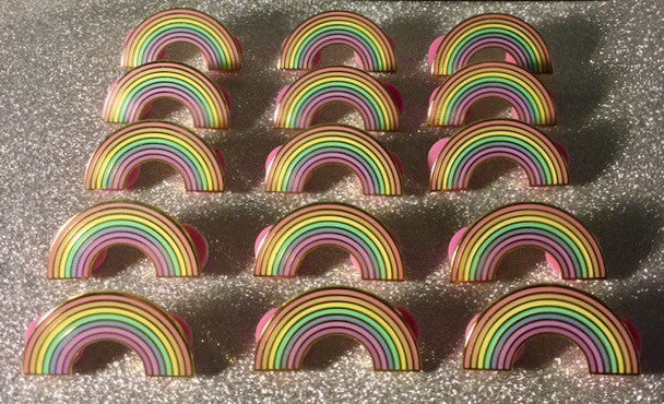 Pastel rainbow enamel pin - Radical Buttons