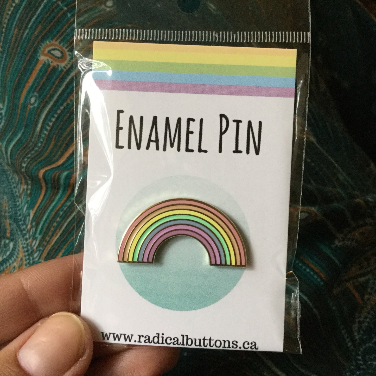 Pastel rainbow enamel pin - Radical Buttons