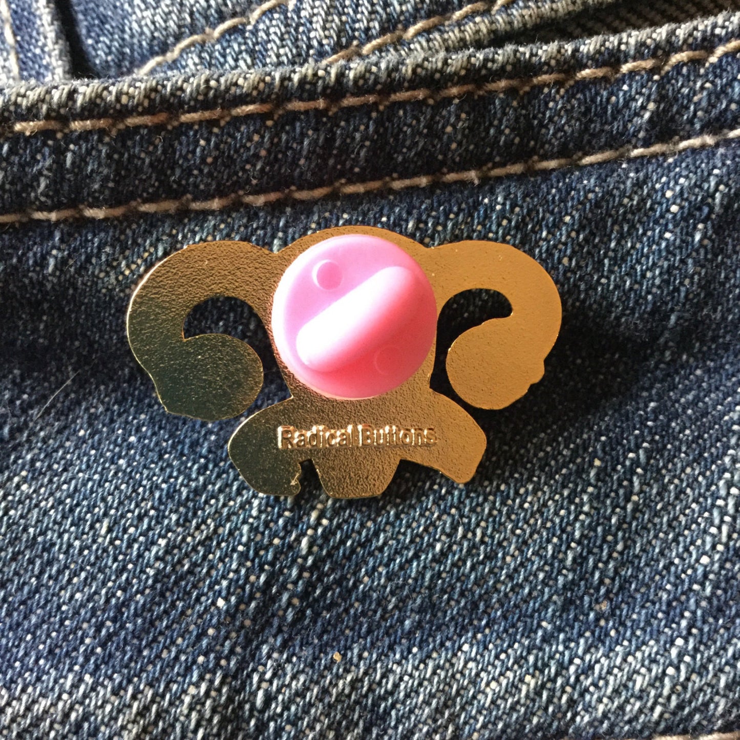 Grow a pair of ovaries enamel pin - Radical Buttons