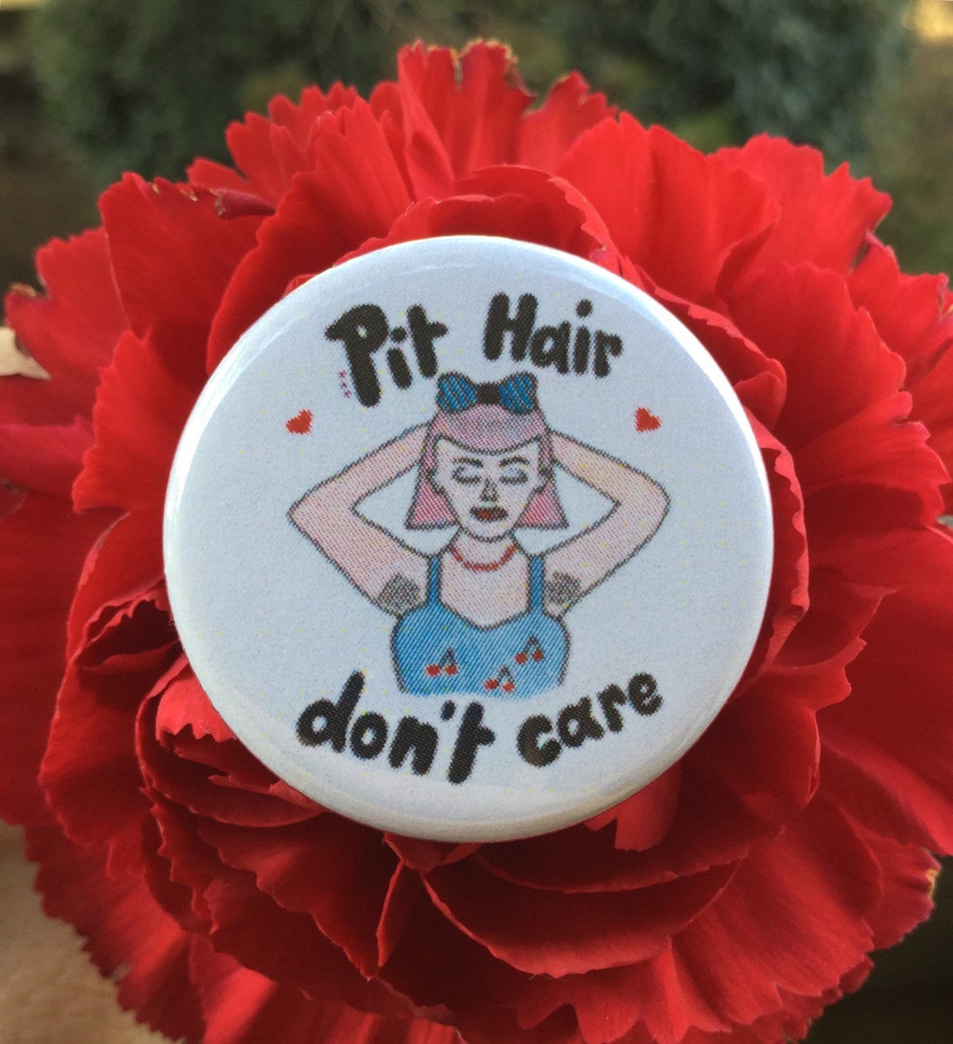 Pit hair don't care button - Radical Buttons