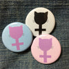 Feminist cat lady button - Radical Buttons
