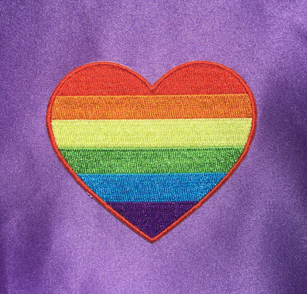 Rainbow heart sticker patch - Radical Buttons