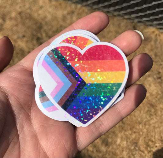 Inclusive pride heart (holographic)