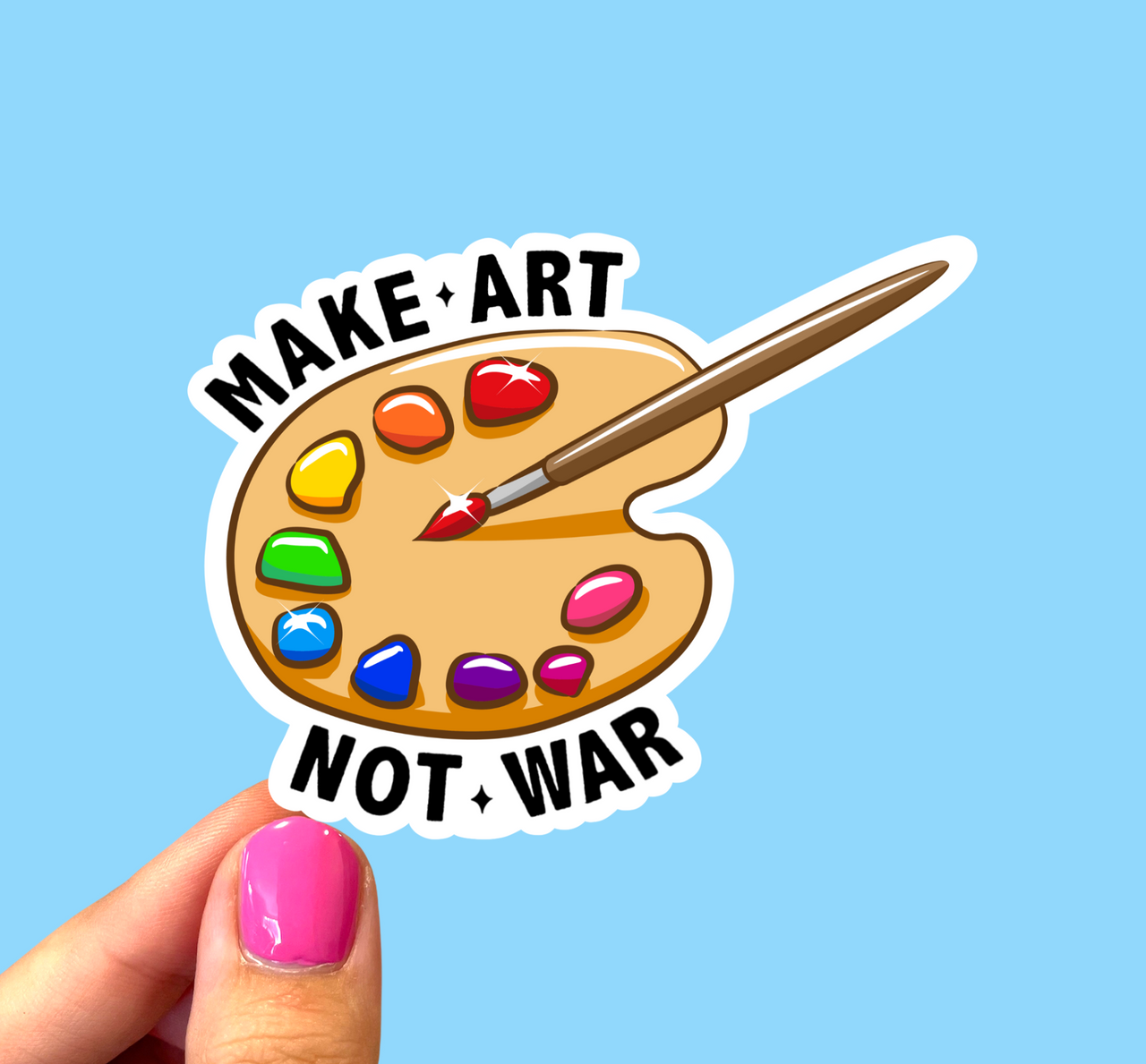 Make art not war sticker