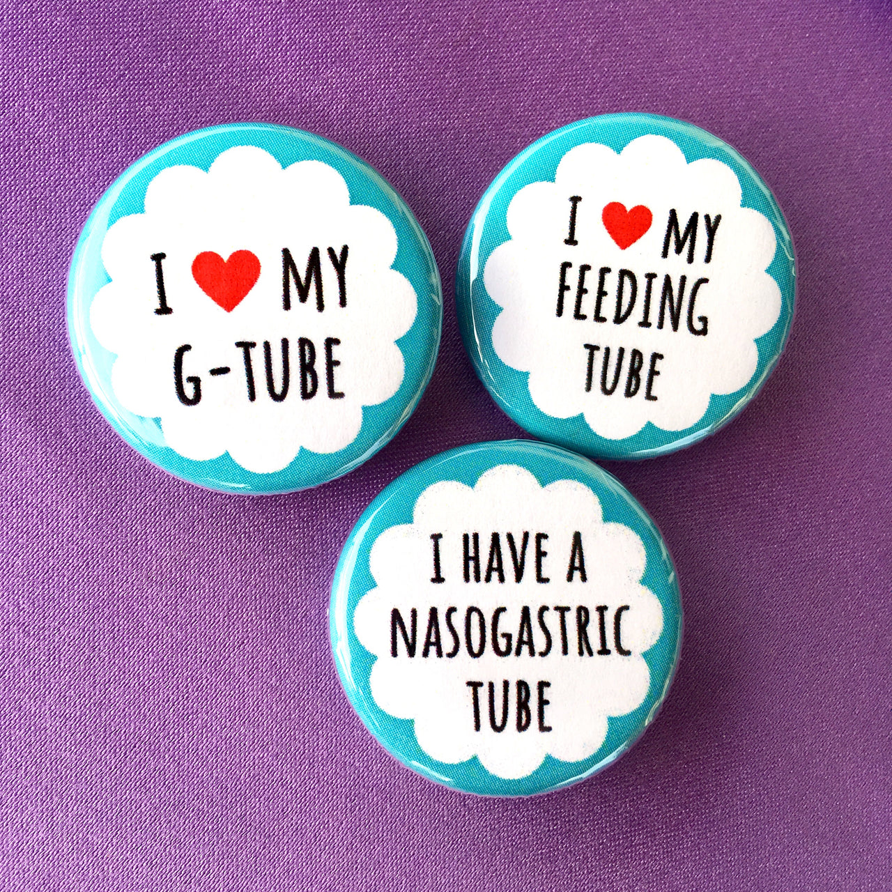 Feeding tube buttons - Radical Buttons