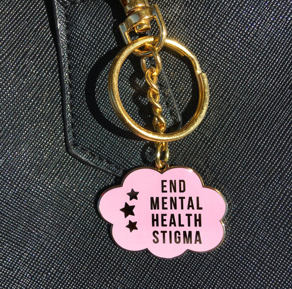 End mental health stigma purse charm/keychain - Radical Buttons