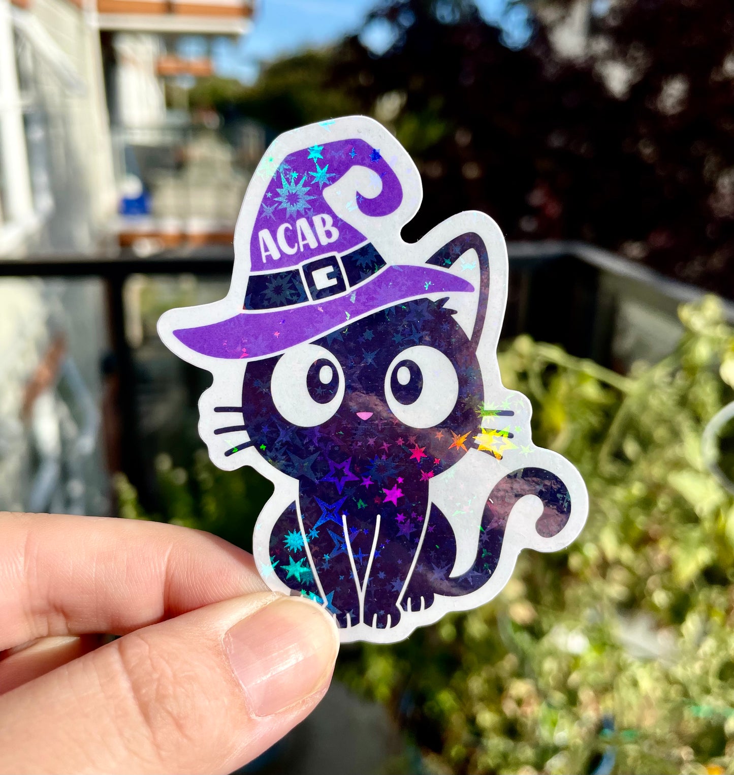 ACAB cat holographic sticker