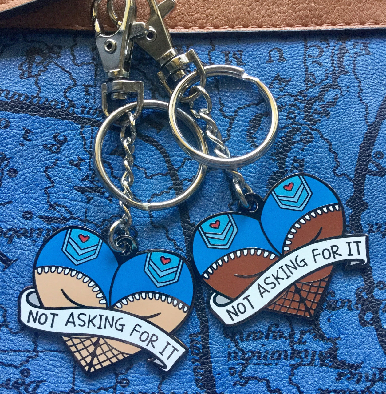 'Not asking for it' purse charm/keychain - Radical Buttons