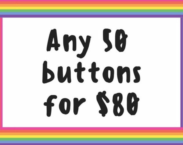Button deal - Fifty 1.25 inch buttons - Radical Buttons
