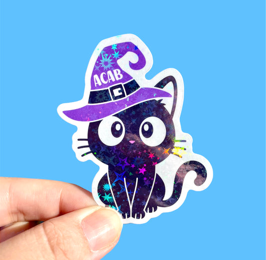 ACAB cat holographic sticker