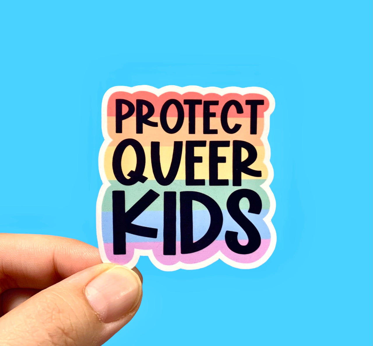 Protect queer kids (pack of 3 or 5 stickers)