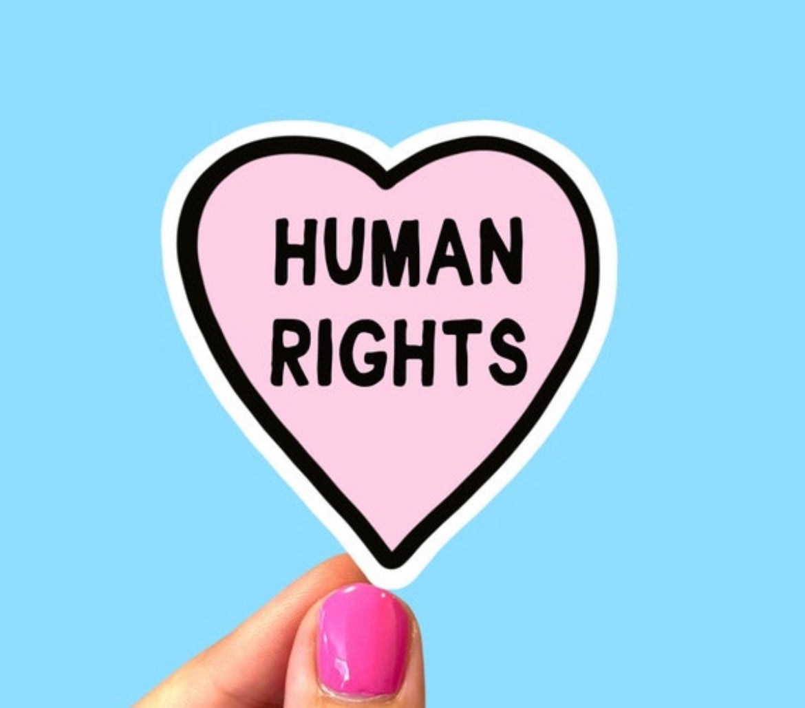 Human rights heart sticker