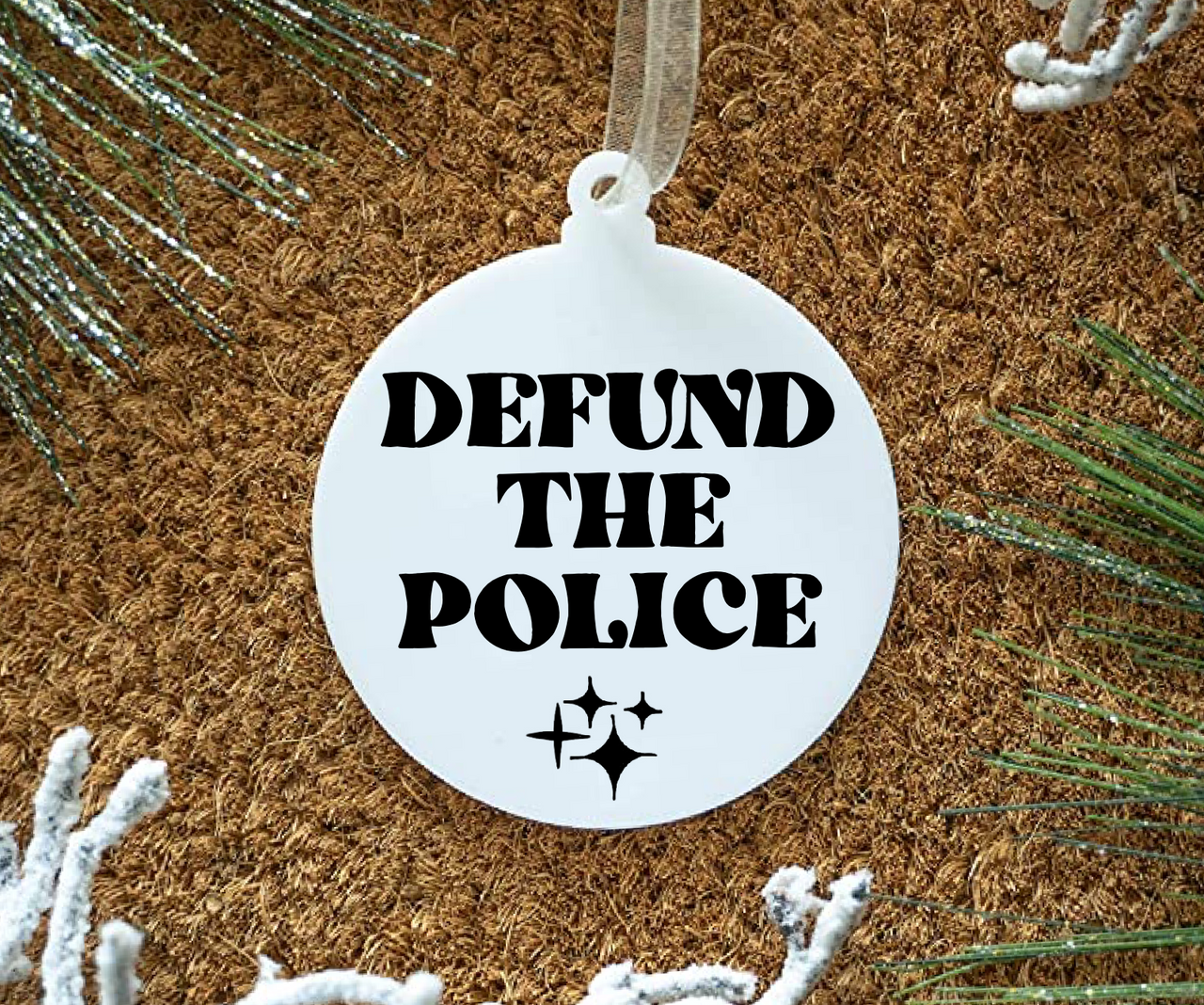 Defund the police tree ornament