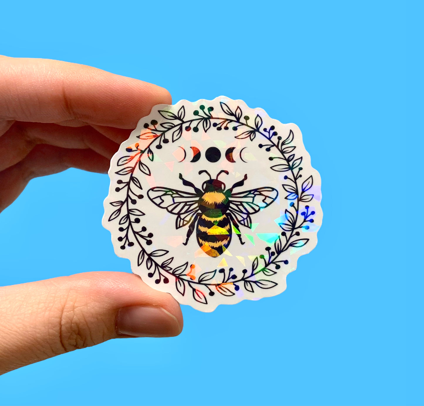 Bee holographic sticker (pack of 1, 3 or 5 stickers)