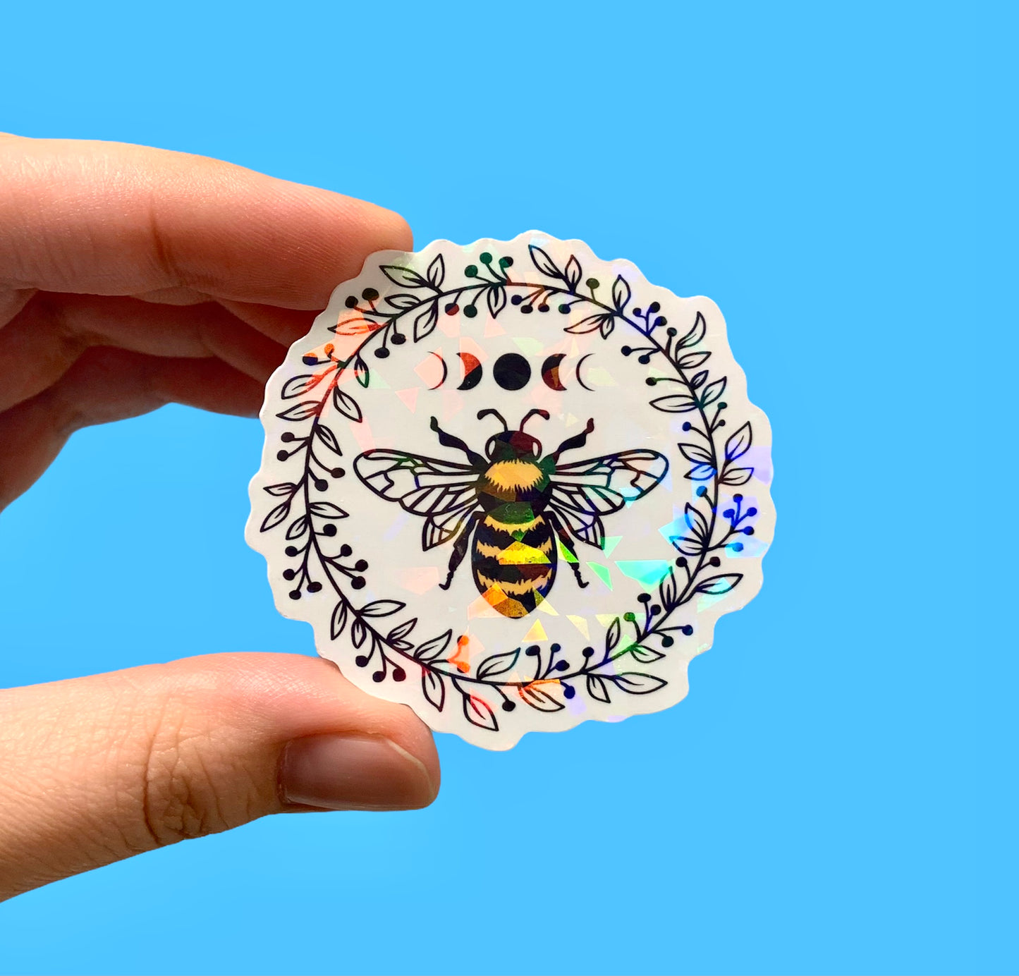 Bee holographic sticker