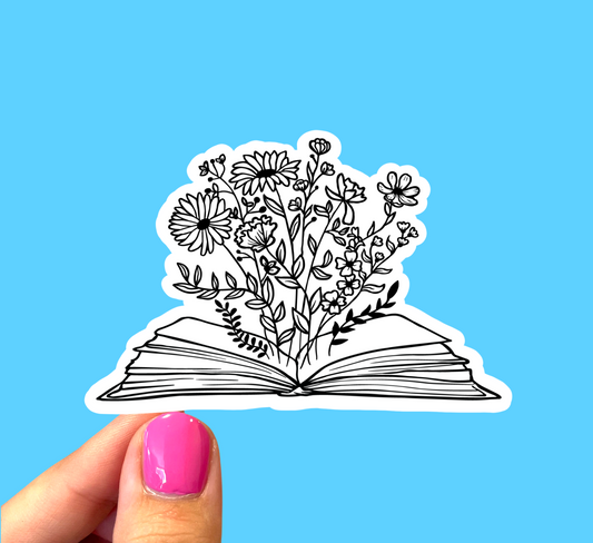 Floral book sticker