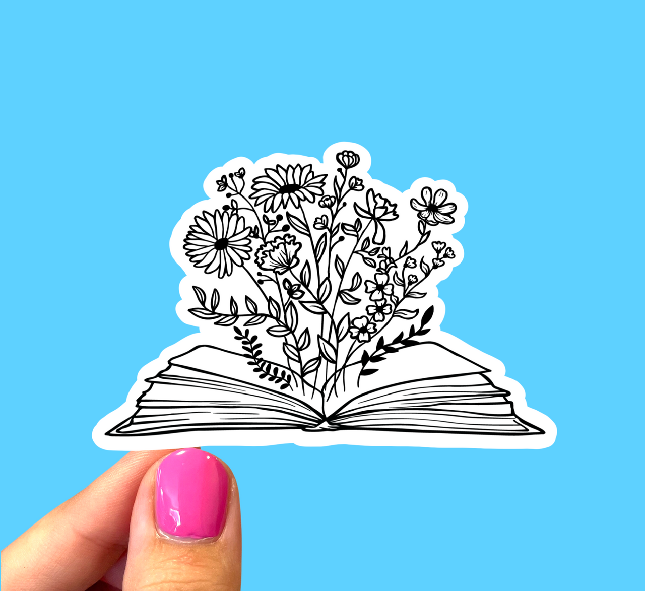 Floral book sticker