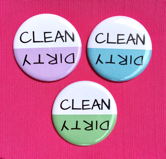 Clean/Dirty dishwasher magnet - Radical Buttons